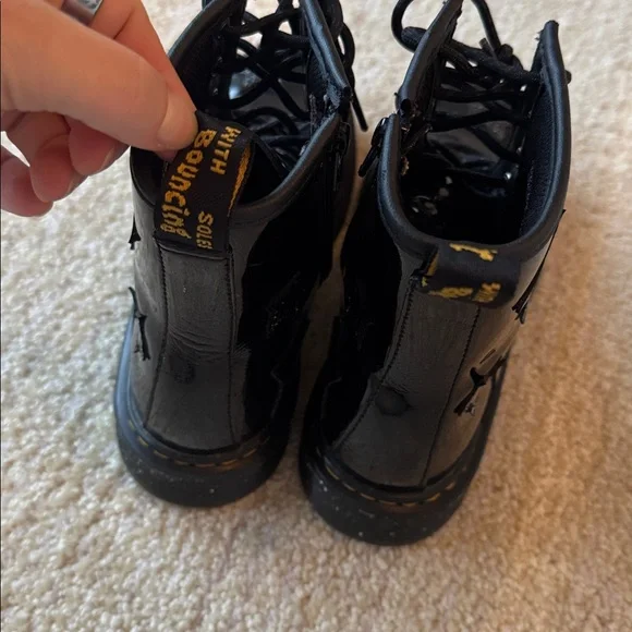 Doc Marten 1460 Glitter Star Patent Lace Up Boots in Black